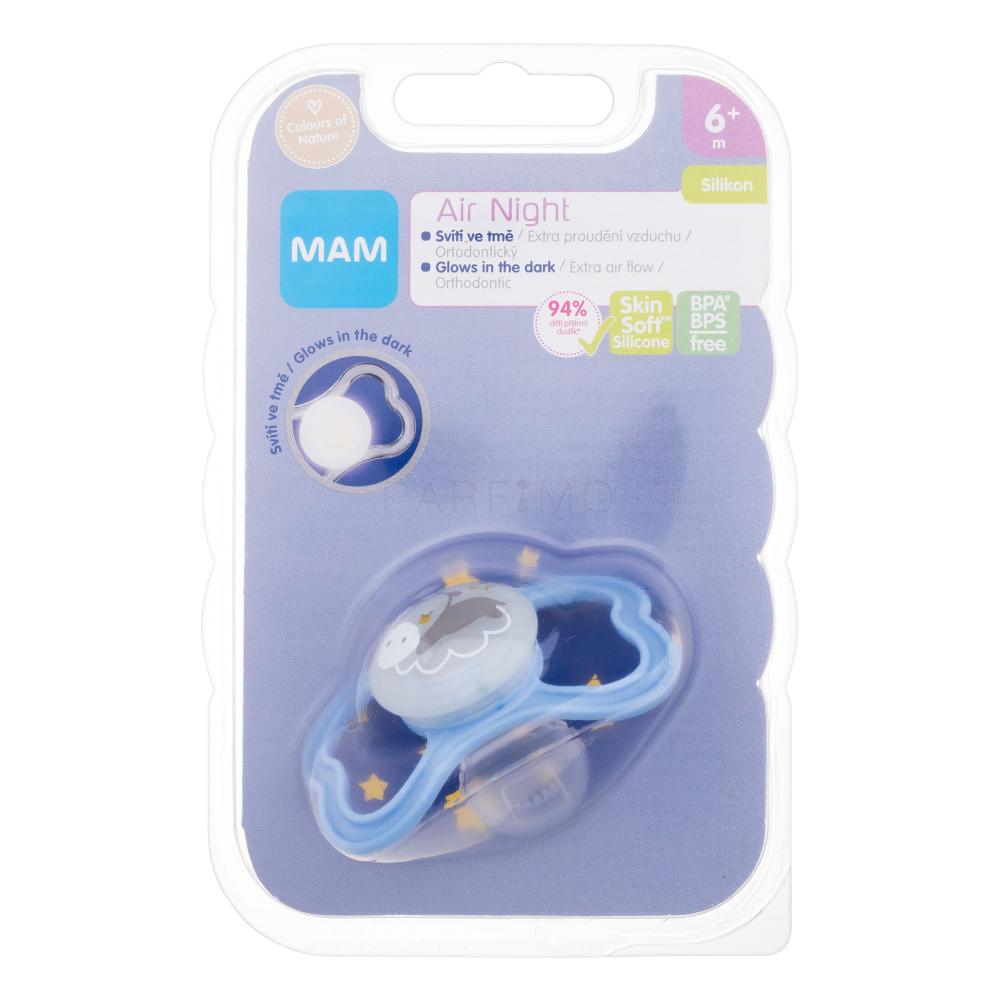 MAM Air Night Silicone Pacifier 6m+ Hippo Ciuccio bambino 1 pz