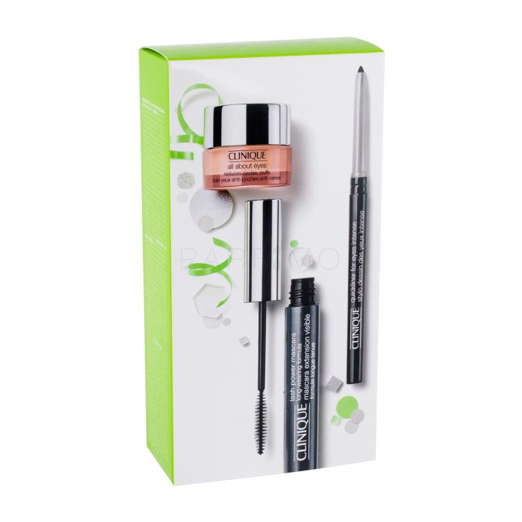 Clinique Lash Power Pacco regalo mascara Lash Power 6 ml + matita per occhi Quickliner For Eyes Intense 0,28 g Intense Ebony + cura per contorno occhi All About Eyes 5 ml