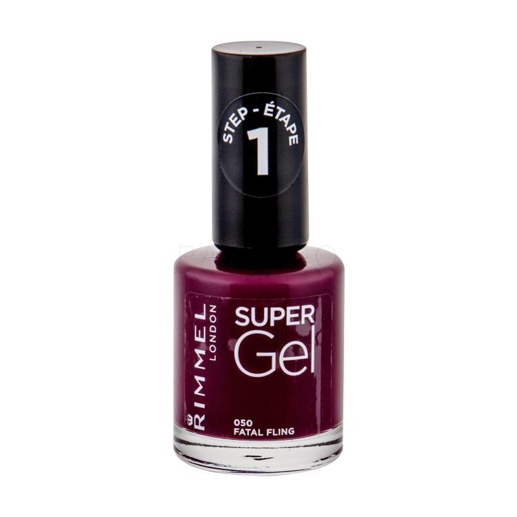 Rimmel London Super Gel STEP1 Smalto per le unghie donna 12 ml Tonalità 050 Fatal Fling