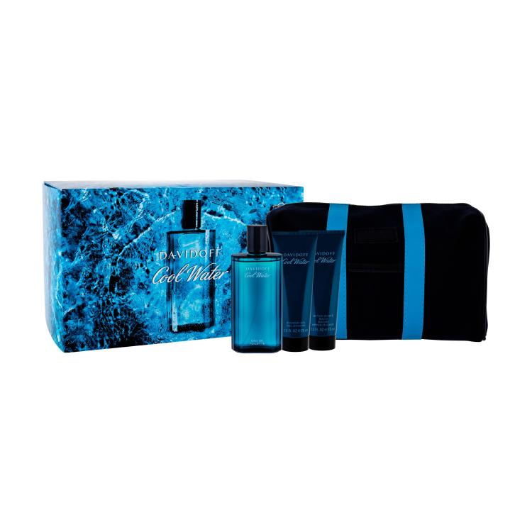 Davidoff Cool Water Pacco regalo eau de toilette 125 ml + balsamo dopobarba 75 ml + doccia gel 75 ml + trousse