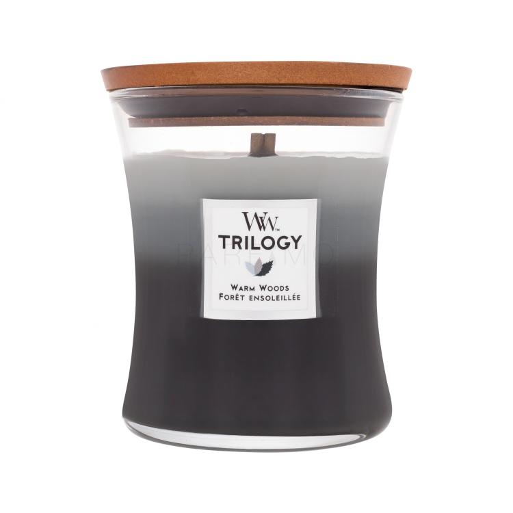 WoodWick Trilogy Warm Woods Candela profumata 275 g