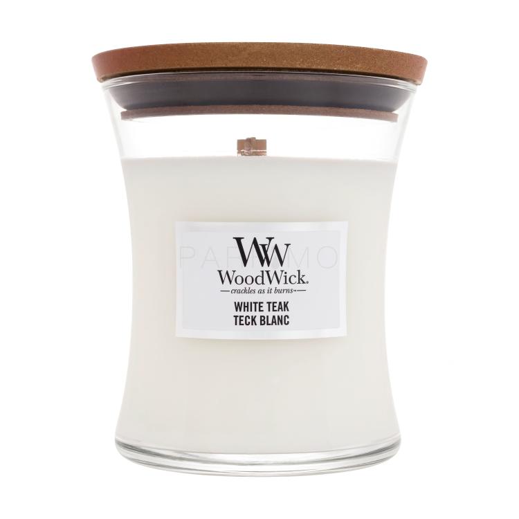 WoodWick White Teak Candela profumata 275 g