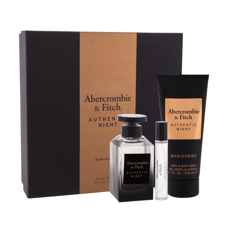 Abercrombie &amp; Fitch Authentic Night Pacco regalo eau de toilette 100 ml + eau de toilette 15 ml + doccia gel 200 ml