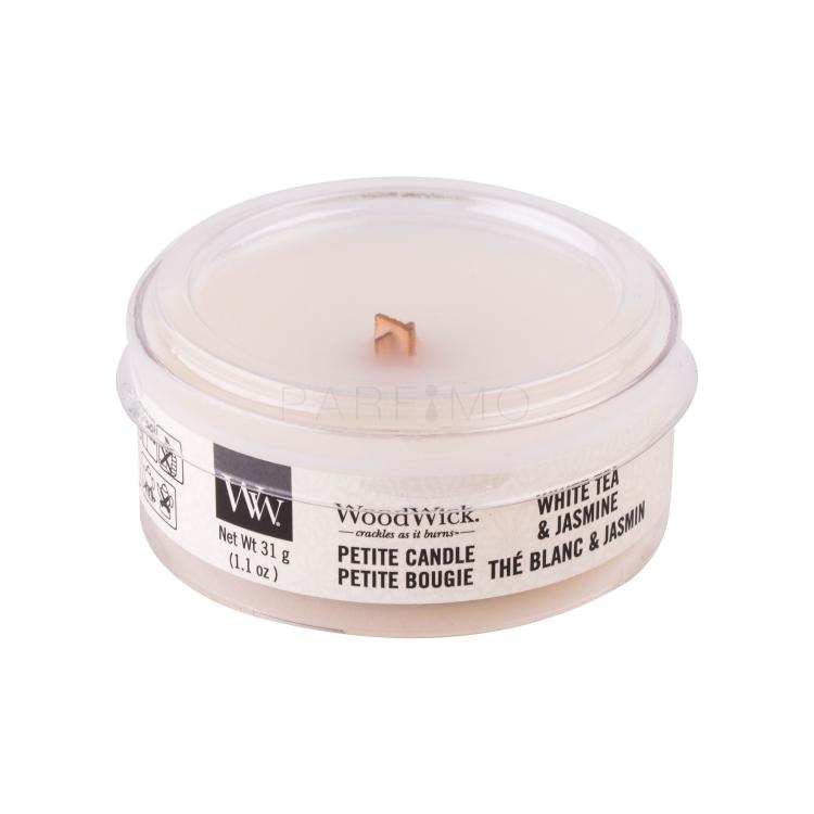 WoodWick White Tea &amp; Jasmine Candela profumata 31 g