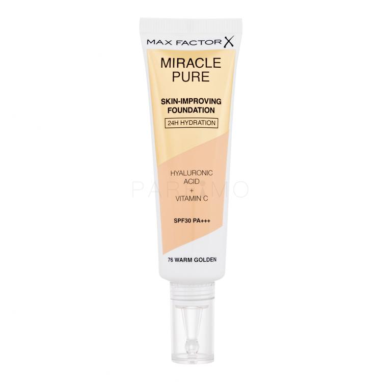 Max Factor Miracle Pure Skin-Improving Foundation SPF30 Fondotinta donna 30 ml Tonalità 76 Warm Golden