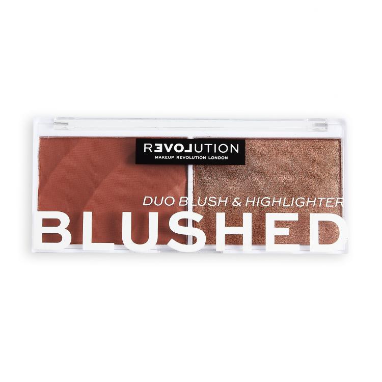 Revolution Relove Colour Play Blushed Duo Blush &amp; Highlighter Contouring palette donna 5,8 g Tonalità Baby