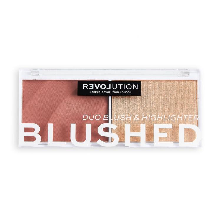 Revolution Relove Colour Play Blushed Duo Blush &amp; Highlighter Contouring palette donna 5,8 g Tonalità Kindness