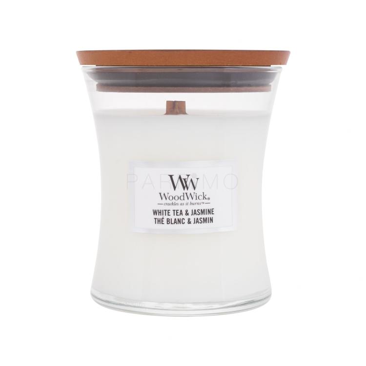 WoodWick White Tea &amp; Jasmine Candela profumata 275 g