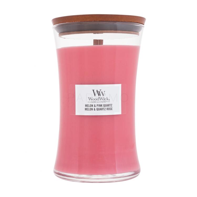 WoodWick Melon &amp; Pink Quartz Candela profumata 610 g