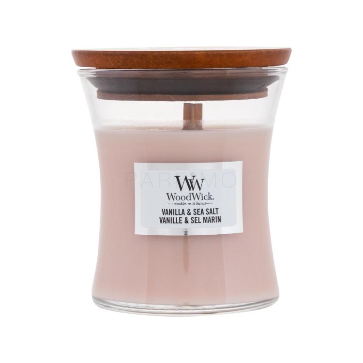 WoodWick Vanilla &amp; Sea Salt Candela profumata 85 g