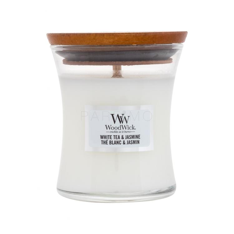 WoodWick White Tea &amp; Jasmine Candela profumata 85 g