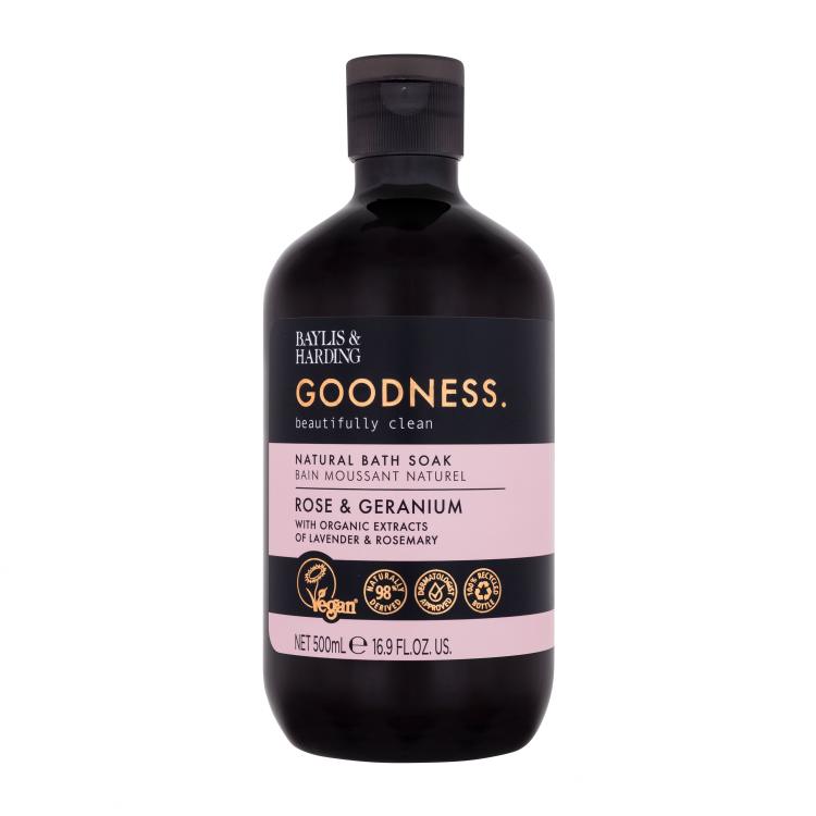 Baylis &amp; Harding Goodness Rose &amp; Geranium Natural Bath Soak Bagnoschiuma donna 500 ml