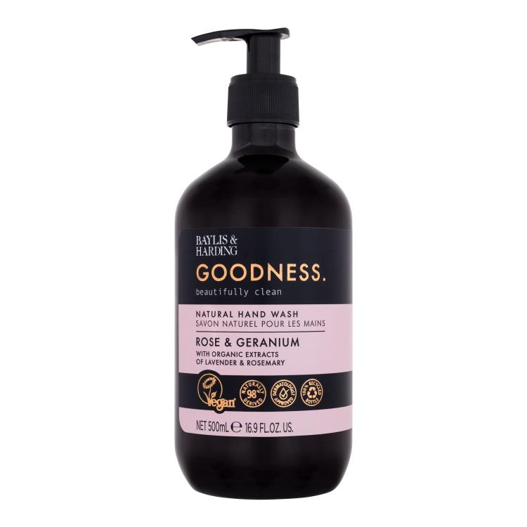 Baylis &amp; Harding Goodness Rose &amp; Geranium Natural Hand Wash Sapone liquido donna 500 ml