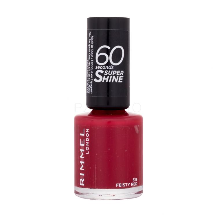 Rimmel London 60 Seconds Super Shine Smalto per le unghie donna 8 ml Tonalità 313 Feisty Red