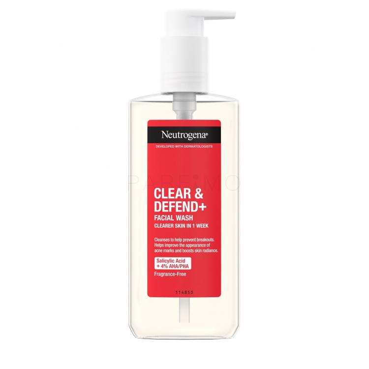 Neutrogena Clear &amp; Defend+ Facial Wash Gel detergente 200 ml