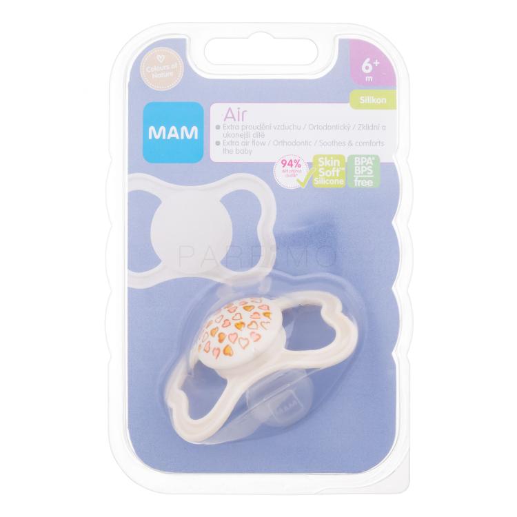 MAM Air Silicone Pacifier 6m+ Hearts Ciuccio bambino 1 pz