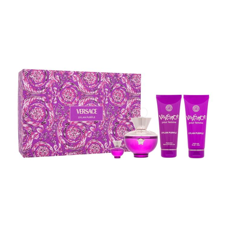 Versace Pour Femme Dylan Purple Pacco regalo eau de parfum 100 ml + eau de parfum 5 ml + gel doccia 100 ml + crema corpo 100 ml