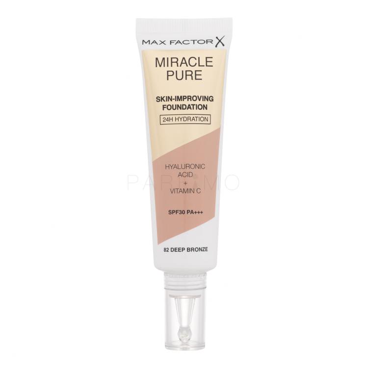 Max Factor Miracle Pure Skin-Improving Foundation SPF30 Fondotinta donna 30 ml Tonalità 82 Deep Bronze