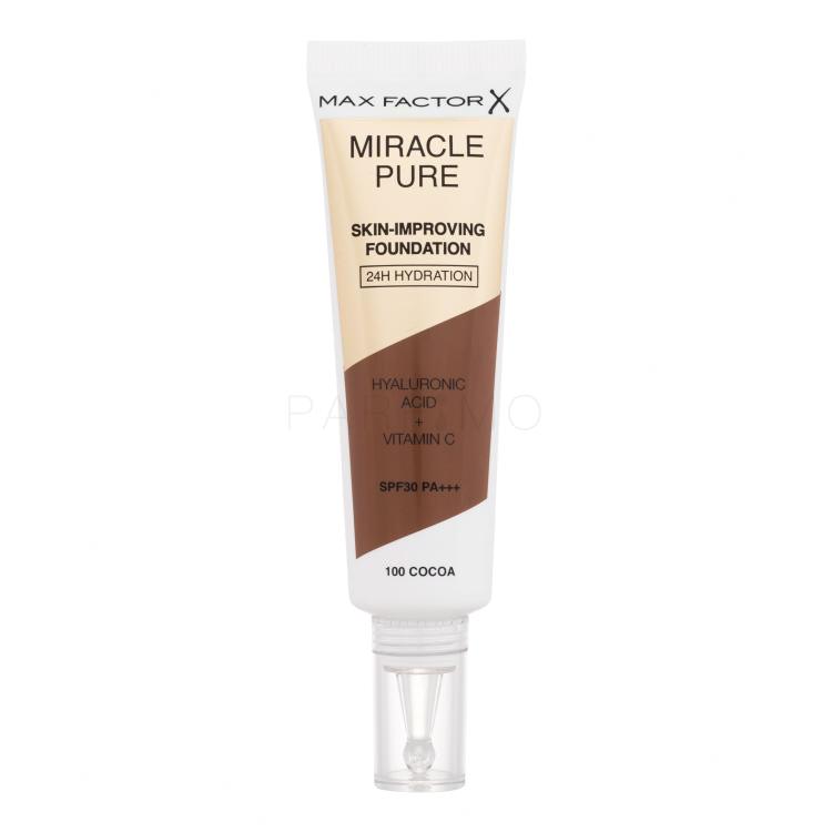 Max Factor Miracle Pure Skin-Improving Foundation SPF30 Fondotinta donna 30 ml Tonalità 100 Cocoa