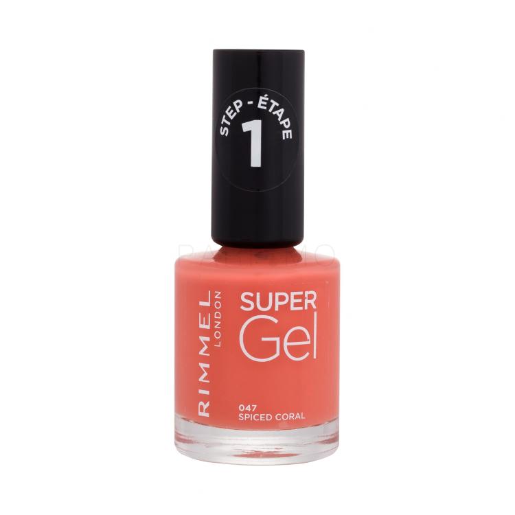 Rimmel London Super Gel STEP1 Smalto per le unghie donna 12 ml Tonalità 047 Spiced Coral