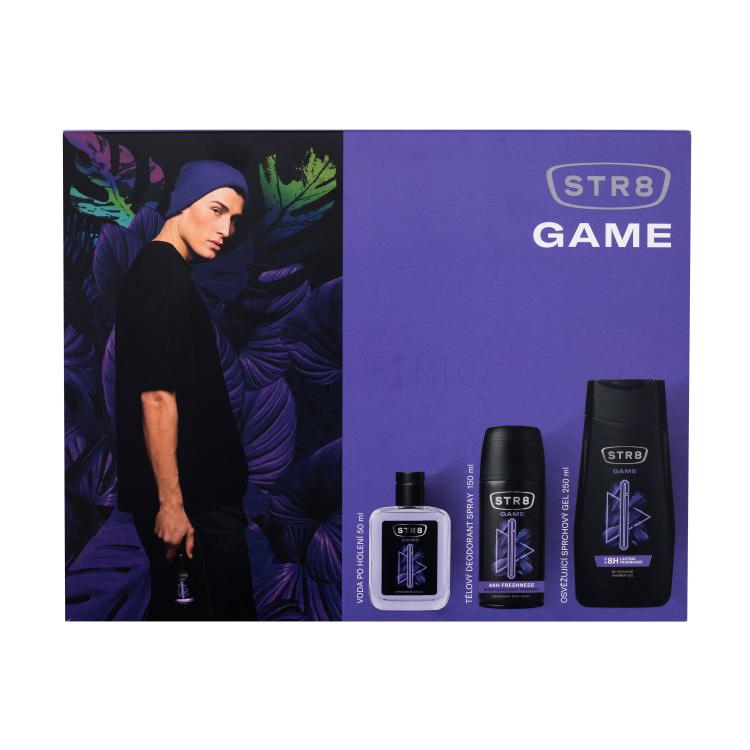 STR8 Game Pacco regalo dopobarba 50 ml + deodorante 150 ml + gel doccia 250 ml