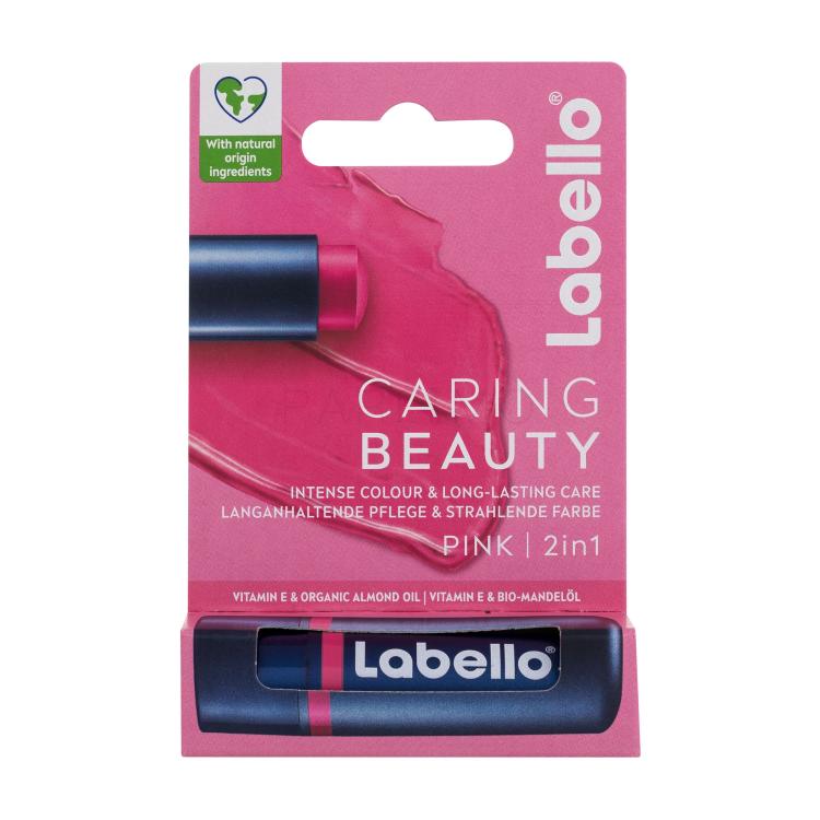 Labello Caring Beauty Balsamo per le labbra donna 4,8 g Tonalità Pink