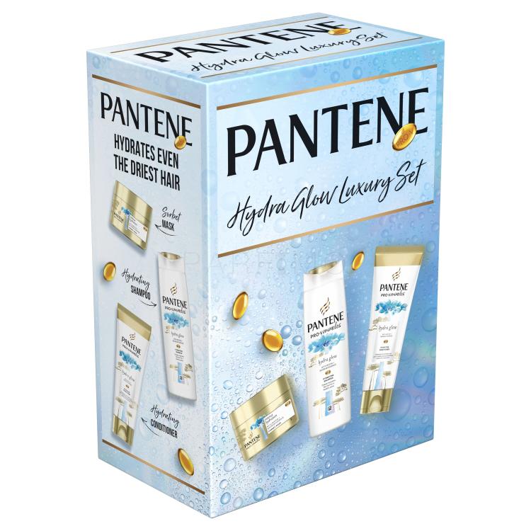 Pantene PRO-V Miracles Hydra Glow Luxury Set Pacco regalo shampoo Hydra Glow 300 ml + balsamo Hydra Glow 200 ml + maschera per capelli Intense Hydration 160 ml