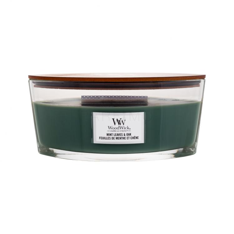 WoodWick Mint Leaves &amp; Oak Candela profumata 453,6 g