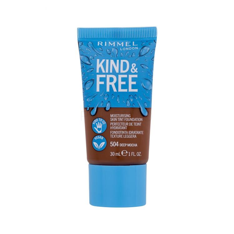 Rimmel London Kind &amp; Free Skin Tint Foundation Fondotinta donna 30 ml Tonalità 504 Deep Mocha