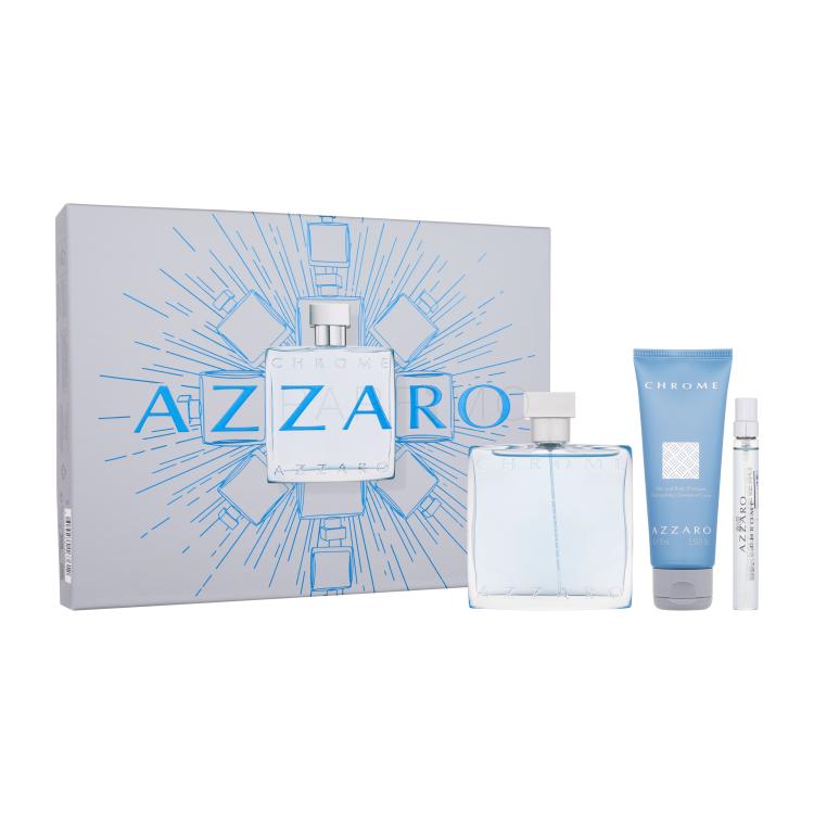 Azzaro Chrome Pacco regalo eau de toilette 100 ml + eau de toilette 10 ml + shampoo per capelli e corpo 75 ml