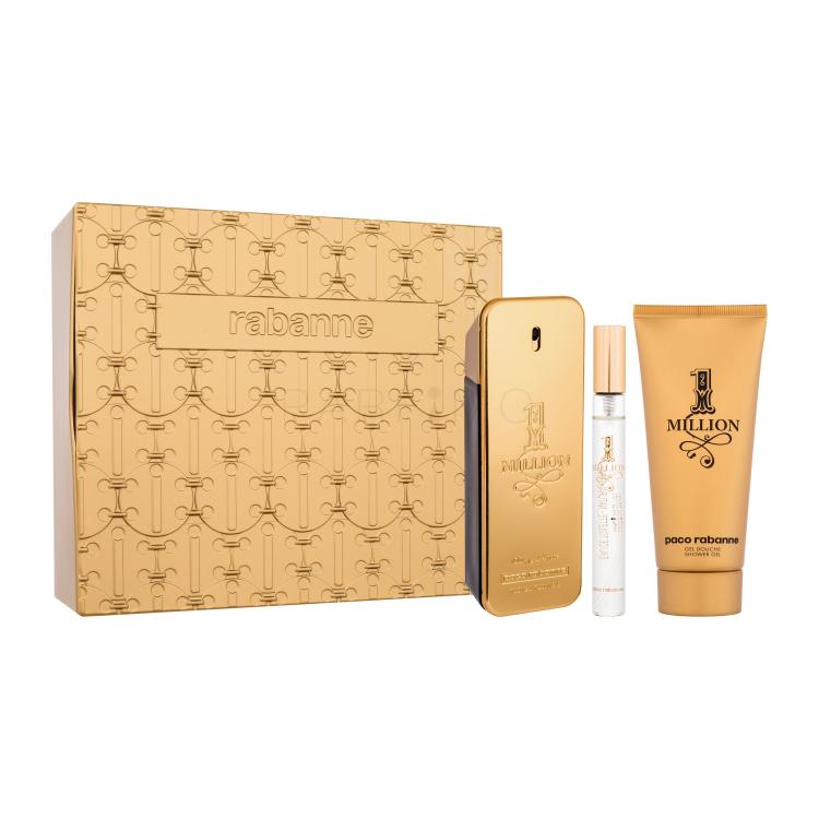 Paco Rabanne 1 Million SET1 Pacco regalo eau de toilette 100 ml + bagnoschiuma 100 ml + eau de toilette 10 ml + barattolo di latta