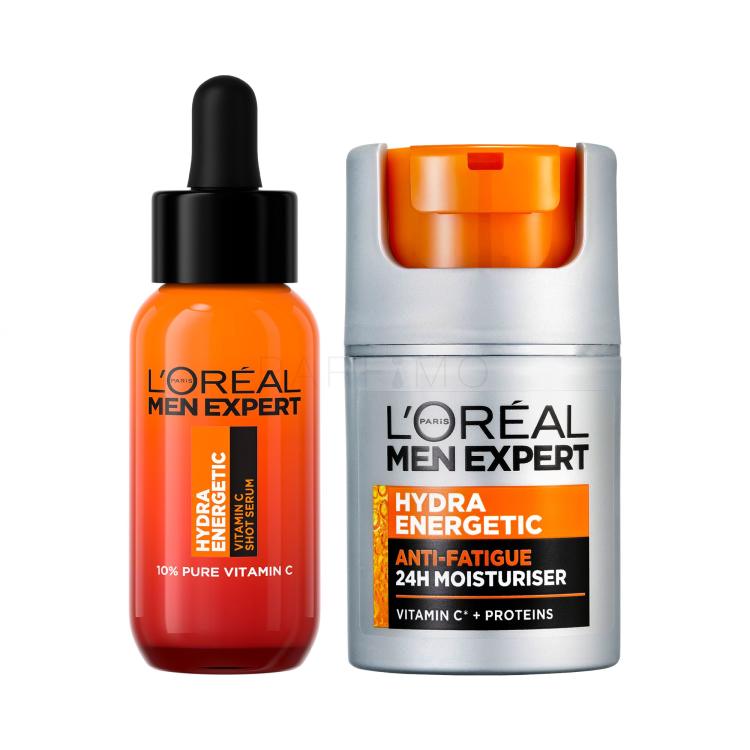 Set Siero per il viso L&#039;Oréal Paris Men Expert Hydra Energetic Vitamin C Shot Serum + Crema giorno per il viso L&#039;Oréal Paris Men Expert Hydra Energetic