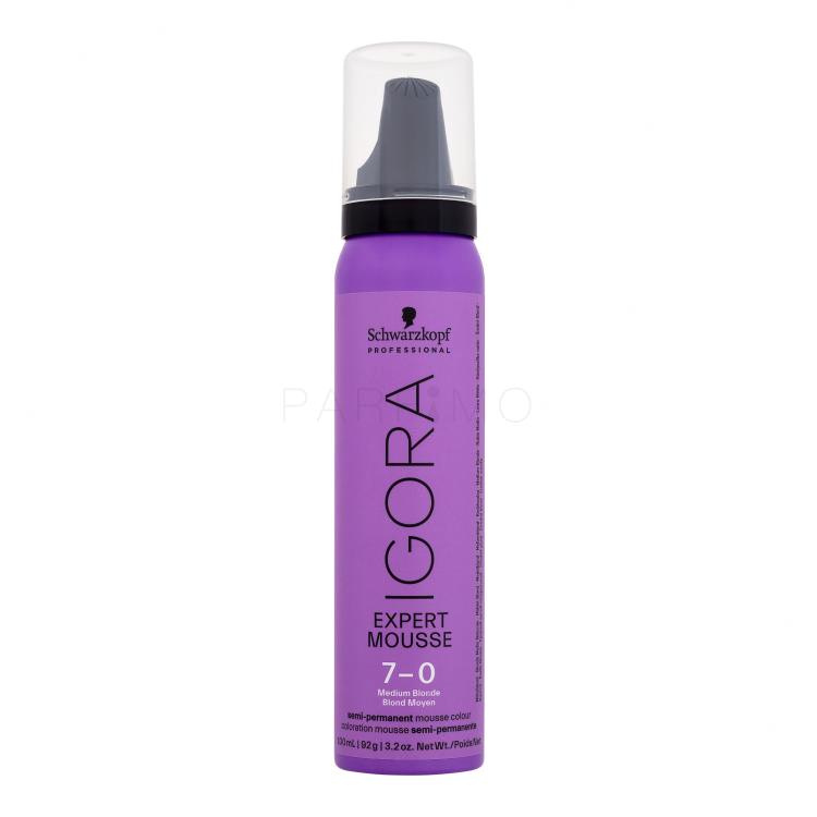 Schwarzkopf Professional Igora Expert Mousse Tinta capelli donna 100 ml Tonalità 7-0 Medium Blonde