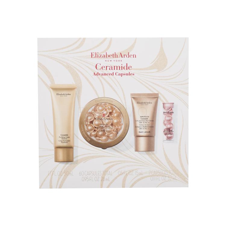 Elizabeth Arden Ceramide Advanced Capsules Pacco regalo siero per la pelle Advanced Ceramide Capsules Daily Youth Restoring Serum 60 pz + crema detergente Ceramide Purifying Cream Cleanser 50 ml + crema per la pelle Advanced Ceramide Lift and Firm Day Cream 15 ml + siero per la pelle Retinol Ceramid