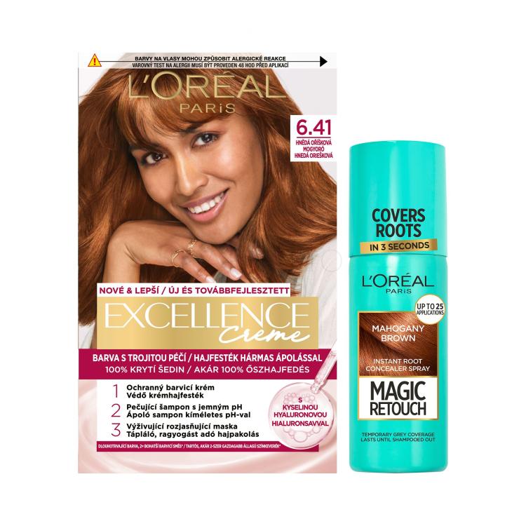 Set Tinta capelli L&#039;Oréal Paris Magic Retouch Instant Root Concealer Spray + Tinta capelli L&#039;Oréal Paris Excellence Creme Triple Protection