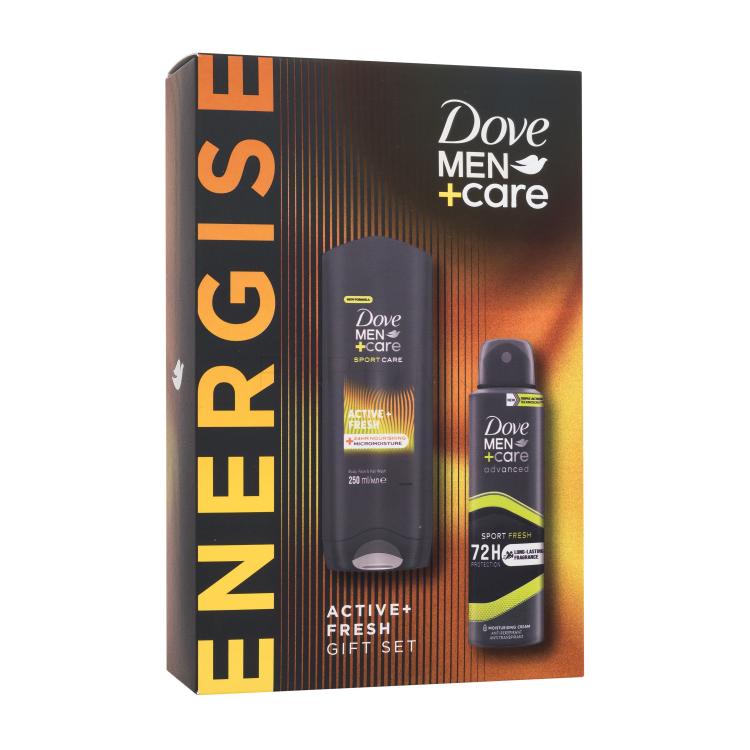 Dove Men + Care Energise Pacco regalo antiperspirante Men Care Advanced Sport Fresh 150 ml + doccia gel Men Care Sport Care Active Fresh 250 ml