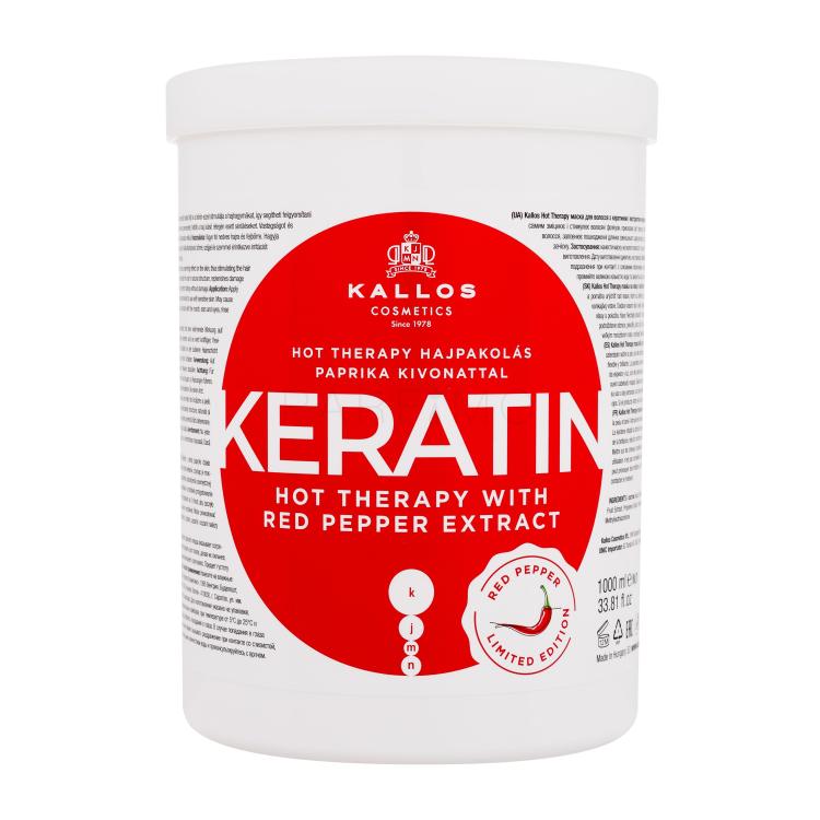 Kallos Cosmetics Keratin Hot Therapy With Red Pepper Extract Maschera per capelli donna 1000 ml