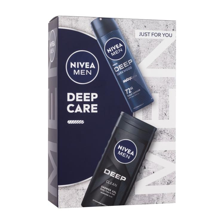 Nivea Men Deep Care Pacco regalo antitraspirante Men Deep Darkwood 150 ml + gel doccia Men Deep Clean 250 ml