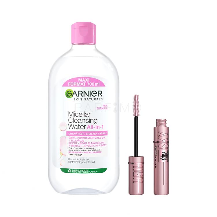 Set Acqua micellare Garnier Skin Naturals Micellar Cleansing Water All-in-1 + Mascara Maybelline Lash Sensational Sky High