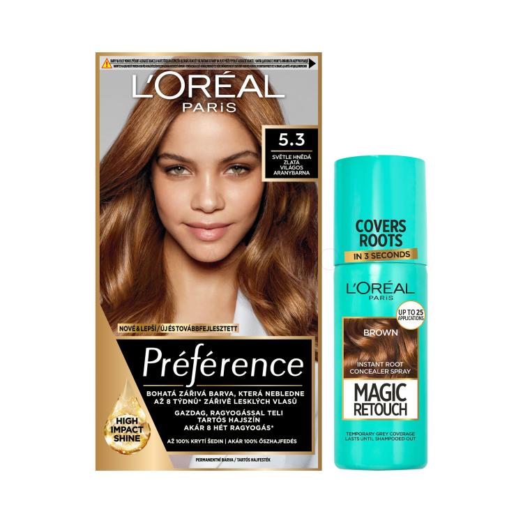 Set Tinta capelli L&#039;Oréal Paris Magic Retouch Instant Root Concealer Spray + Tinta capelli L&#039;Oréal Paris Préférence