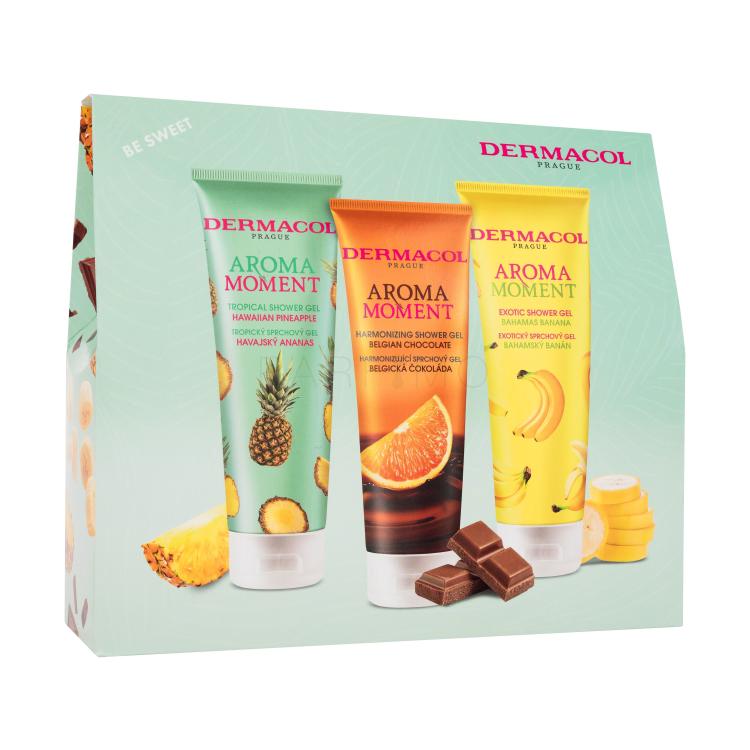 Dermacol Aroma Moment Be Sweet Pacco regalo doccia gel Hawaiian Pineapple 250 ml + doccia gel Belgian Chocolate 250 ml + doccia gel Bahamas Banana 250 ml