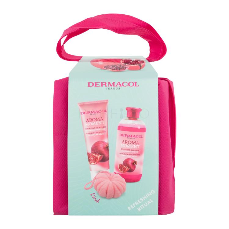 Dermacol Aroma Moment Pomegranate Power Pacco regalo doccia gel Pomegranate Power 250 ml + schiuma da bagno Pomegranate Power 500 ml + spugna + borsa