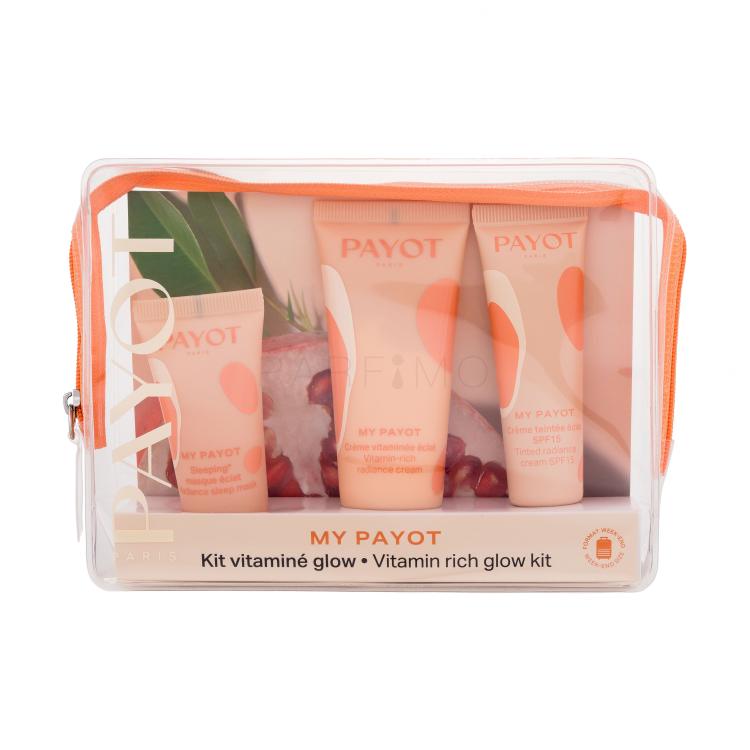 PAYOT My Payot Vitamin Rich Glow Kit Pacco regalo crema giorno 30 ml + crema viso SPF 15 20 ml + maschera notte 15 ml + trousse