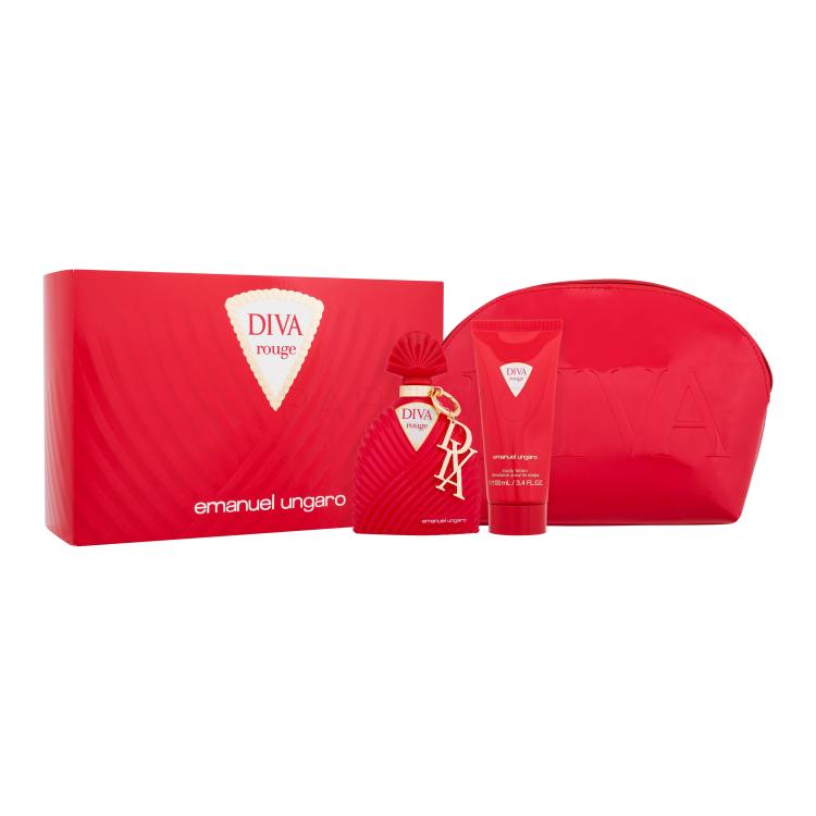 Emanuel Ungaro Diva Rouge Pacco regalo eau de parfum 100 ml + lozione per il corpo 100 ml + borsa per cosmetici