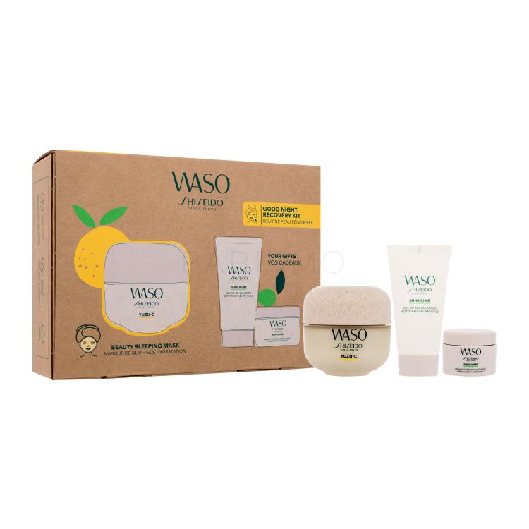 Shiseido Waso Good Night Recovery Kit Pacco regalo maschera viso Yuzu-C Beauty Sleeping Mask 50 ml + gel detergente Shikulime Gel-To-Oil Cleanser 30 ml + crema viso Shikulime Mega Hydrating Moisturizer 15 ml