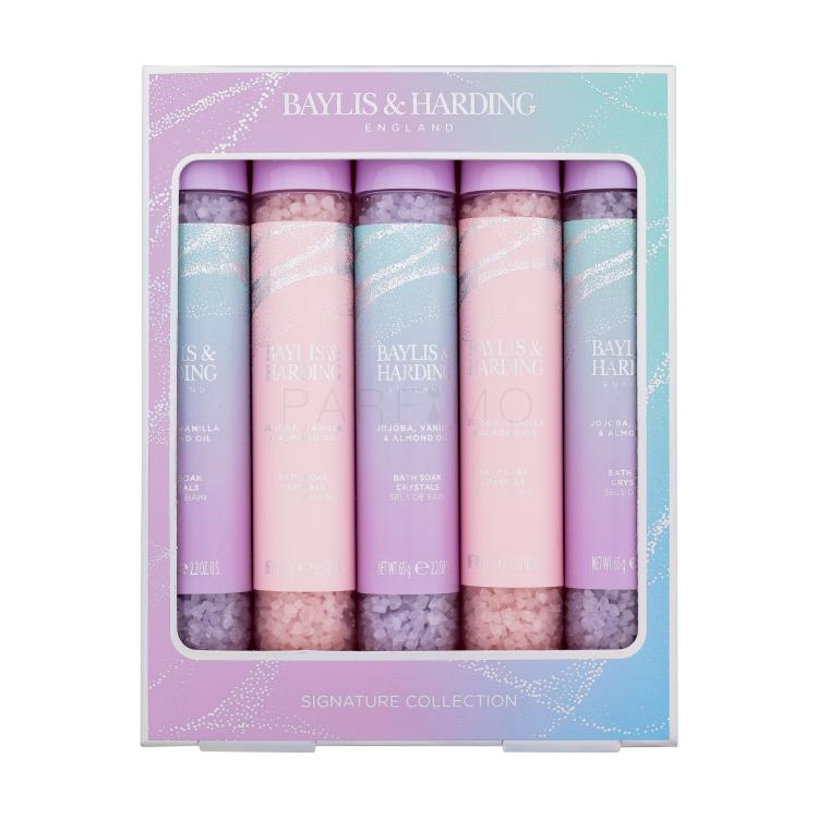 Baylis &amp; Harding Jojoba, Vanilla &amp; Almond Oil Bath Soak Crystals Signature Collection Pacco regalo sale da bagno 5 x 65 g