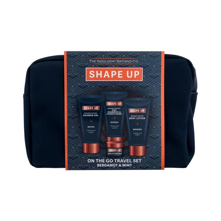 Xpel Shape Up On The Go Travel Set Pacco regalo gel doccia Bergamot &amp; Mint 100 ml + lozione corpo Bergamot &amp; Mint 100 ml + shampoo 2 in 1 Bergamot &amp; Mint 100 ml + cera per capelli 20 ml + spugna detergente + trousse