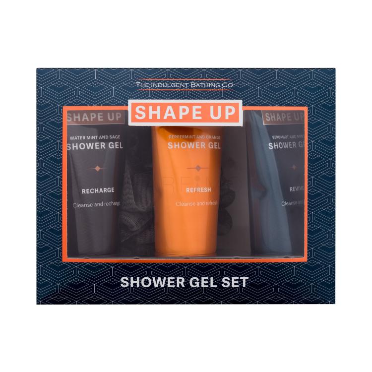 Xpel Shape Up Shower Gel Set Pacco regalo doccia gel Bergamot &amp; Mint 100 ml + doccia gel Peppermint &amp; Orange 100 ml + doccia gel Water Mint &amp; Sage 100 ml + spugna