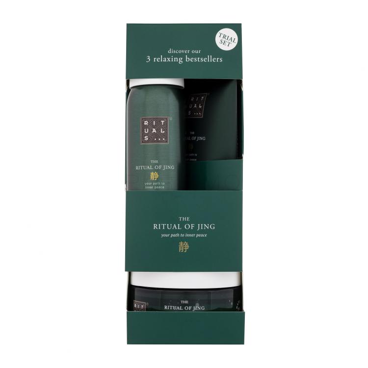 Rituals The Ritual Of Jing 3 Relaxing Bestsellers Pacco regalo doccia schiuma 50 ml + crema corpo 70 ml + scrub corpo 125 g