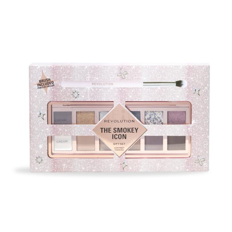 Makeup Revolution London The Smokey Icon Gift Set Pacco regalo palette di ombretti 8,4 g + pennello per ombretto